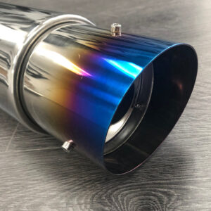 Muffler Fireball Style Slanted Cut Round Titanium Tip 3.5" with silencer