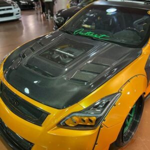 2008-2015 Infiniti G37 Coupe CMST Tempered Glass Transparent Hood (Carbon Fiber)