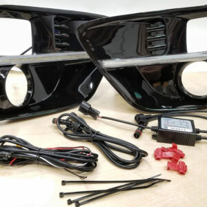 2015-2017 Subaru WRX/STI Gloss Black LED DRL Fog Light Bezels