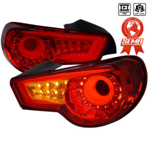 2012-2016 Scion FRS Subaru BRZ LED Tail Lights (Chrome Housing/Red Lens)